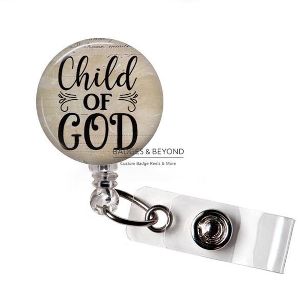 Handmade Accessories - ✝️✨ Child of God Badge Reel | Christian Retractable ID Holder